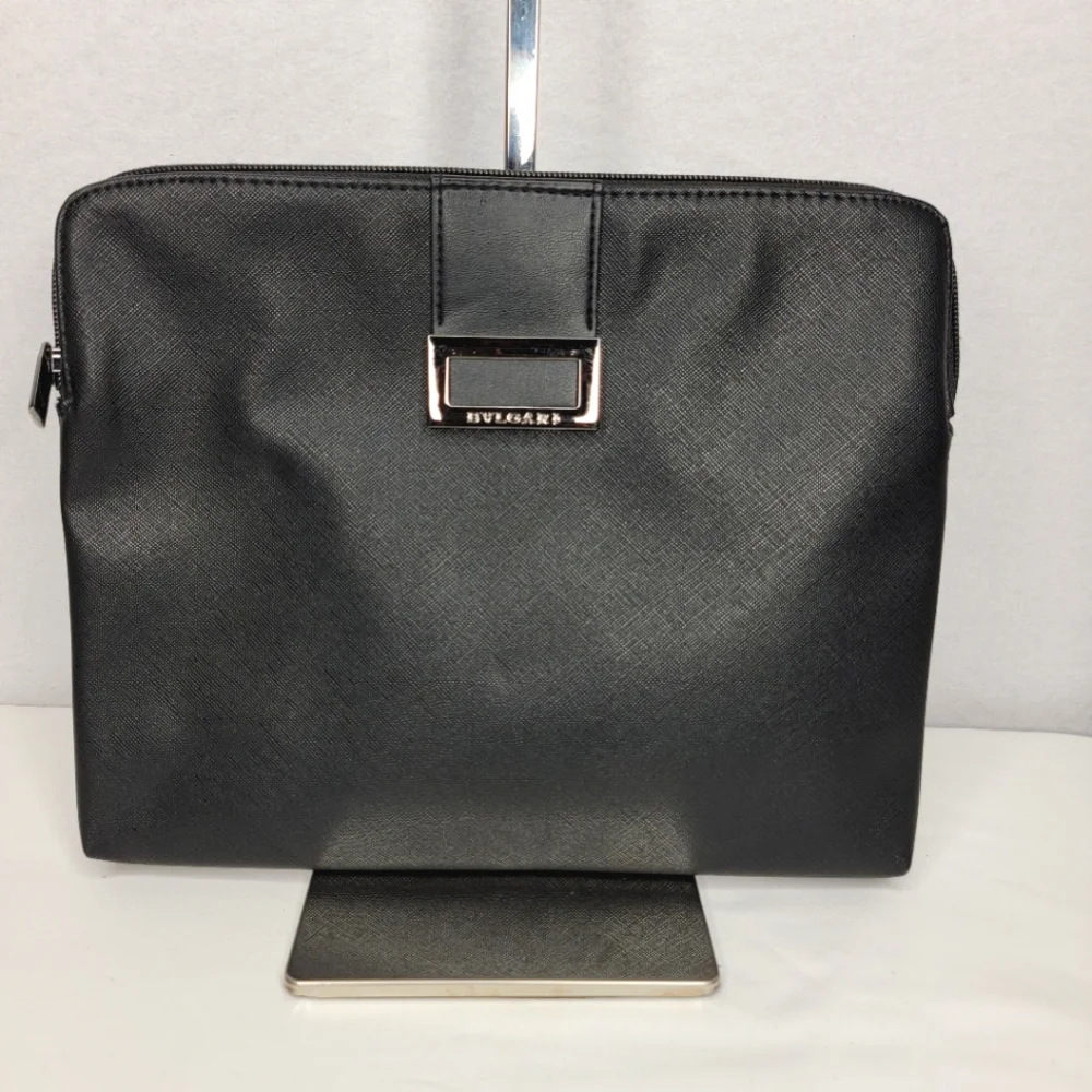 Bvlgari Black Leather Clutch‎
